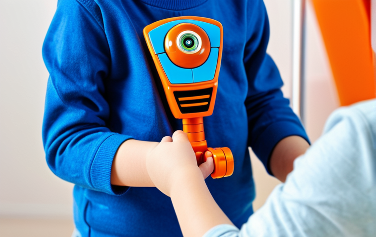 A close-up, high-quality photograph of a child's hands carefully transforming a "Hello Carbot Tyracong" toy from its sleek vehicle mode into its powerful robot form. The child's arms are visible, wearing age-appropriate, modest, long-sleeved casual attire. The background is a brightly lit, clean, and organized playroom with soft natural light, emphasizing the intricate design of the toy. The image captures a moment of concentration and discovery. Perfect anatomy, well-formed hands, proper finger count, correct proportions, natural pose, professional studio photography, high-resolution, vivid colors, sharp focus on the toy and hands, safe for work, appropriate content, fully clothed, family-friendly.